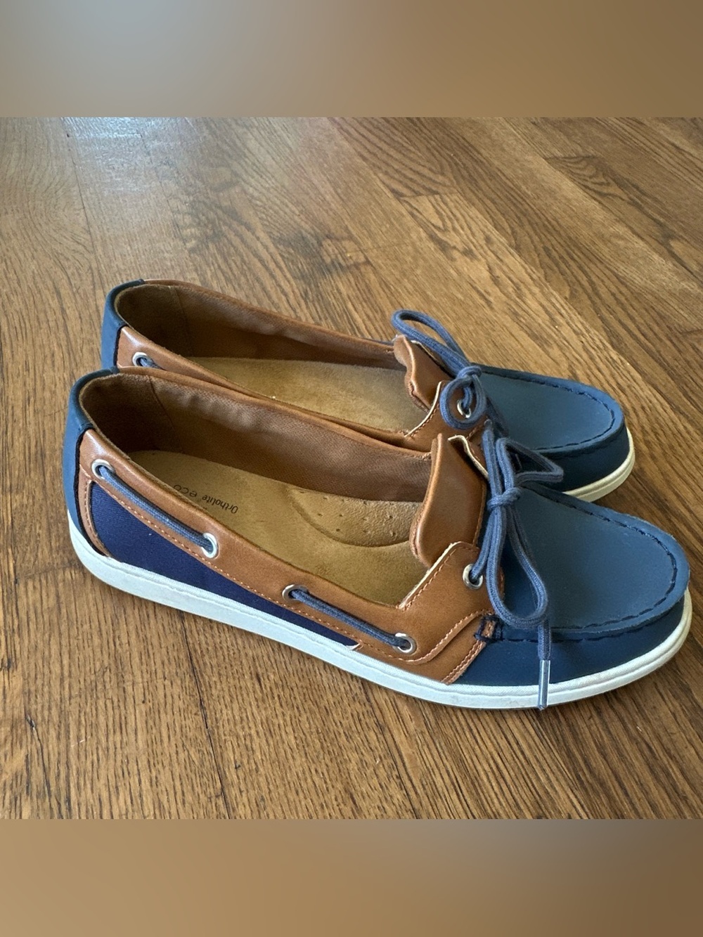 Navy and Tan Shoes - Picture 2 of 5